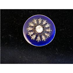 Exquisite Victorian Diamond Blue Enamel YG #1323394