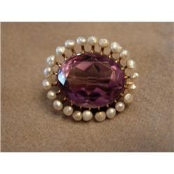 Lovely Amethyst Pearl Yellow Gold Circa 1900 #1323424