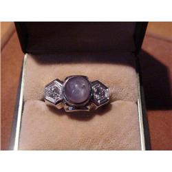 Man's Star Sapphire, Diamond and 14Kt White #1323559