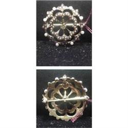 Lovely Pearl and Peridot Pin/Pendant Victorian #1323578