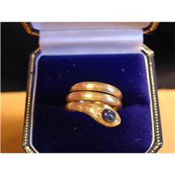 Wonderful Sapphire and 18Kt Yellow Gold Snake #1323611