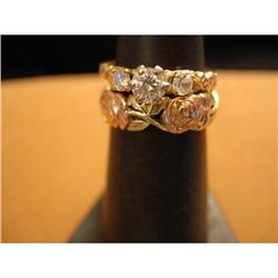 Sweet TriColor 14Kt Gold and Diamond Wedding #1323613