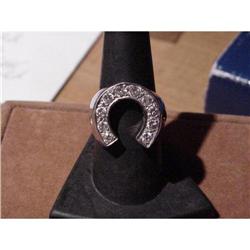 Man's 14kt WG and Diamond Horseshoe Ring #1323621