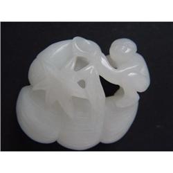 Chinese carved White jade Boy #1323627