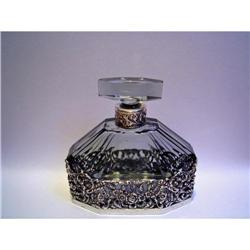 Vintage crystal & silver perfume bottle  #1323703