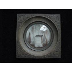 Framed Miniature Folk Art Hair Memorial Theorum#1323710