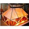 Image 1 : Vintage Slag Stained Glass Billiard Lamp Pool #1323792