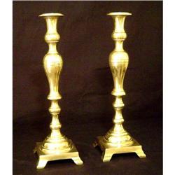 Pair of Antique Large Brass Candlesticks #1323795