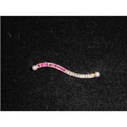 Diamond and Ruby Edwardian Pin #1323797