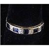Image 1 : 14K Gold Band With Diamonds and Sapphires #1323798