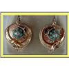 Image 1 : ITALIAN VICTORIAN 18K GOLD TURQUOISE EARRINGS #1323805