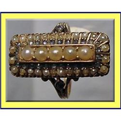 VICTORIAN GOLD PEARL SAPHIRE RING FAB SETTING #1323807