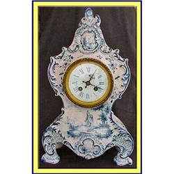 ANTIQUE HANDPAINTED FRENCH DELFT CLOCK #1323810