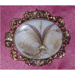 English GeorgianVictorian  hair mourning brooch#1323814