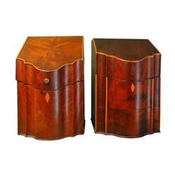 Pair of Antique Mahogany Letter Boxes #1323827