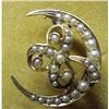 Image 1 : Gold & Pearl BROOCH 3 Leaf Clover  #1351504