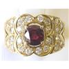 Image 1 : 18K Gold Ring with Ruby & 24 Diamonds #1351687