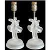 Image 1 : DANCING COUPLE Satin Depression Glass Lamp Set #1351826