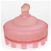 Image 1 : COURT JESTER Pink Satin Glass Powder Jar #1351858