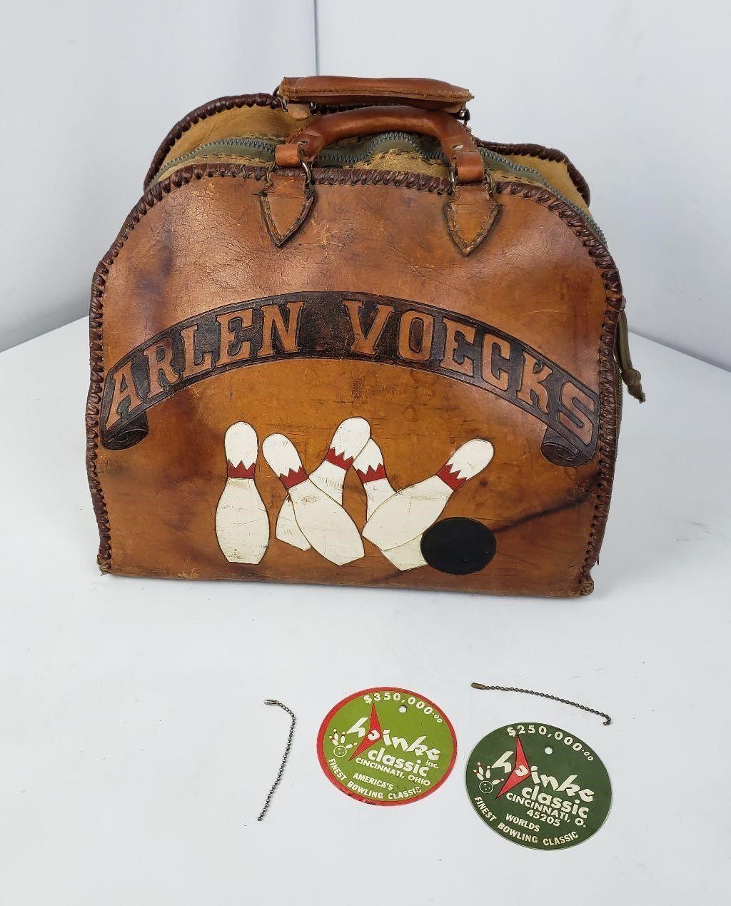 Hand Tooled Leather Bowling Bag Oklahoma 1958