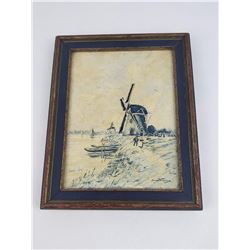 Dutch Farm Windmill Oil Painting by Onno Wieringa