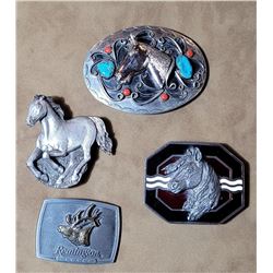 Lot of Belt Buckles Turquoise Horses