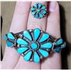 Image 1 : Zuni Petit Point Sterling Turquoise Bracelet Ring