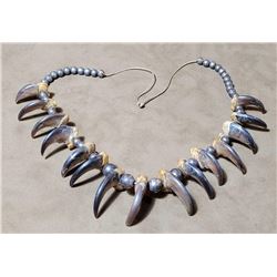 Navajo Black Bear Claw Trophy Necklace