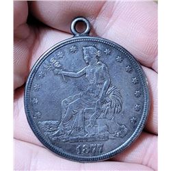 Silver US Opium Trade Dollar Locket