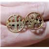 Image 1 : 14k Yellow Gold Religious Cufflinks Jerusalem
