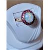 Image 2 : Coober Pedy Australia Fire Opal Ruby Gold Ring