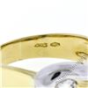 Image 7 : Italian 18kt Yellow and White 0.36 ctw Round Diamond Solitaire Wide Band Ring