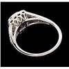 Image 3 : 1.05 ctw Diamond And Sapphire Ring - 18KT White Gold
