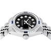 Image 9 : Rolex Ladies Stainless Steel Black Diamond 1 ctw Channel Sapphire Datejust Wrist
