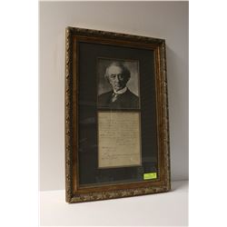 1848 SIR JOHN A MACDONALD SIGNED LETTER FRAMED