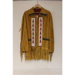 VINTAGE INDIGENOUS MADE BEADED JACKET W FRINGES