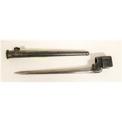 ANTIQUE MILITARY RIFLE BAYONET WITH SHEATH