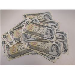 LIT OF 20 VINTAGE CANADIAN $1 BILLS