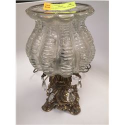 VINTAGE ORNATE TABLE TOP LAMP W CRYSTALS