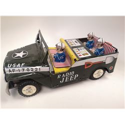1950S TIN FRICTION ARMY JEEP WORKS