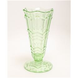 ANTIQUE URANIUM GLASS GREEN VASE