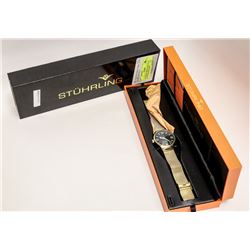 STUHRLING MENS EAGLE ELITE WATCH BLACK IN BOX