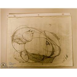 MARY BORGSTROM ORIGINAL POTTERY DRAWING