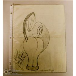 MARY BORGSTROM ORIGINAL POTTERY DRAWING