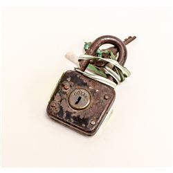 ANTIQUE DOXA PAD LOCK WITH KEY
