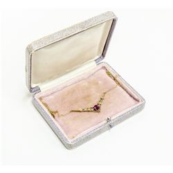 ANTIQUE GOLD AND AMETHYST LADIES NECKLACE WITH