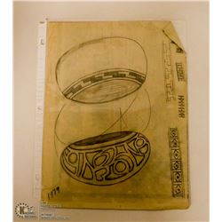 MARY BORGSTROM ORIGINAL POTTERY DRAWING