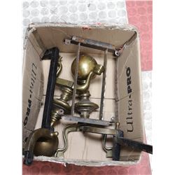 ANTIQUE BRONZE FIREPLACE SET