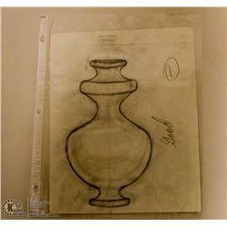 MARY BORGSTROM ORIGINAL POTTERY DRAWING