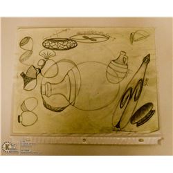 MARY BORGSTROM ORIGINAL POTTERY DRAWING